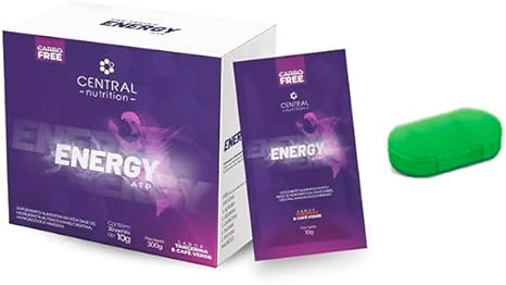 Energy Atp® Tangerina -10g Com 30 Sanchês – Central nutrition + Porta Cápsulas