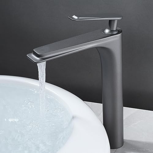 Mitigeur de salle de bains or et blanc monotrou pour lavabo moderne