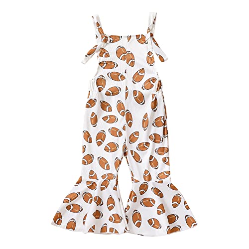 Toddler Girls Sleeveless Cartoon Prints Romper Bell Bottoms Flare Jumpsuit Clothes Heart Romper (White, 6-12 Months) #TOP26