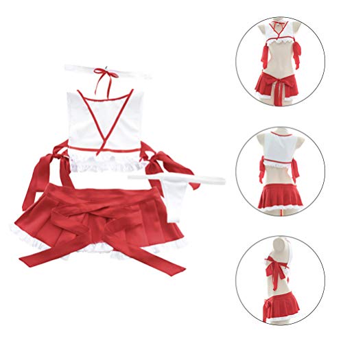 ABOOFAN Womens Lingerie Set Auto Tie Ruffle Guarnição Sutiã E Calcinha Set Com Tiras Babydoll Bodysu