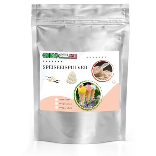 Gino Gelati Vanille Sahne Eis Speiseeis Pulver 10 Kg, Vanilleeis selber machen, verschiedene Sorten, schnelle und einfache Zubereitung, für Haushaltseismaschinen