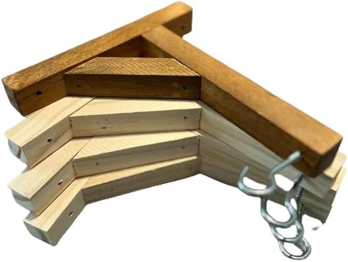 Kit 4 Mão Francesa Pendurar Vaso Parede Madeira Verniz 15x15cm Varanda Suporte Para Vaso De Planta