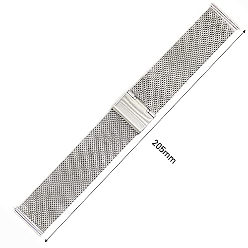 Microwear Watch Band,20Mm Replacement Stainless Steel Metal Mesh Band,Quick Release Watch Strap Metal Bolt,Smart Watch Wristbands For Men Women（20Mm Silver） #TOP1