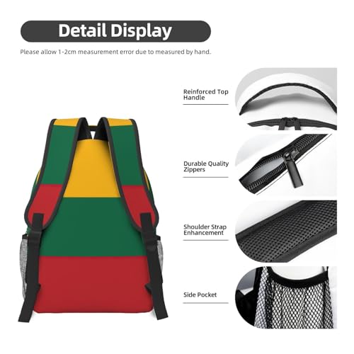 Sac à dos pour ordinateur portable imprimé drapeau de la Lituanie