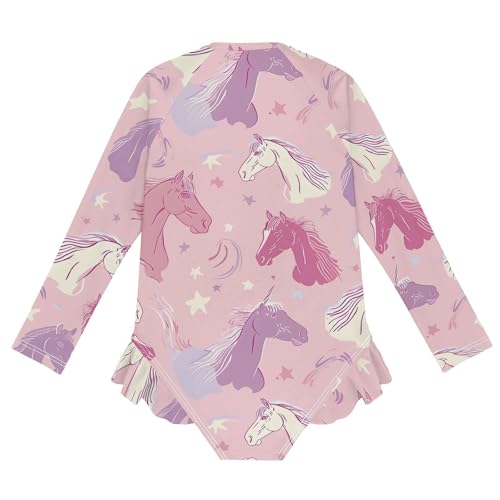 Image of Girls One Piece Swimsuits Long Sleeve Swimsuit Zipper Bathing Suits Swimwear