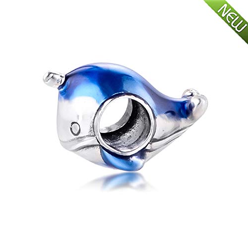 Abalorio de narval azul en plata de ley 925 compatible con pulsera para verano 4