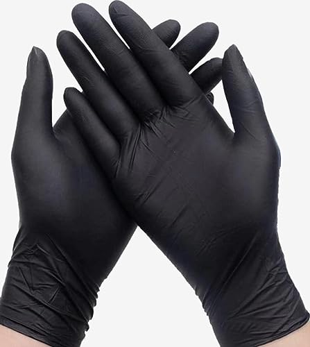ForPro Professional Collection Disposable Nitrile Gloves, Chemical Resistant, Powder-Free, Latex-Free, Non-Sterile, Food Safe, 4 Mil, Black, Large, 100-Count