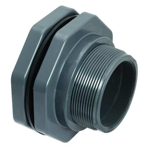 Hayward BFA1005TES 1/2-Inch Gray PVC Thread by Thread BFA Series Bulkhead Fitting with EPDM Standard Flange Gasket