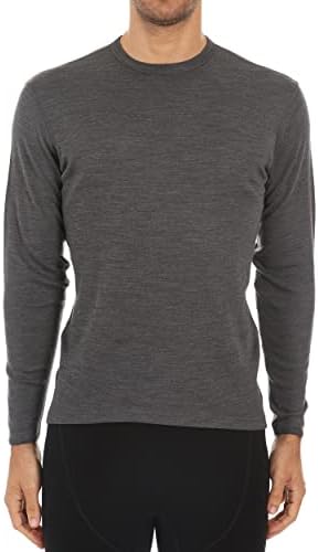 Minus33 Chocorua Men's Midweight Crew Shirts - 100% Merino Wool - Long Sleeve Thermal Base Layer - Outdoor Sports Tops - Big and Tall Options - NO Itch Renewable Fabric Charcoal Gray - X-Large