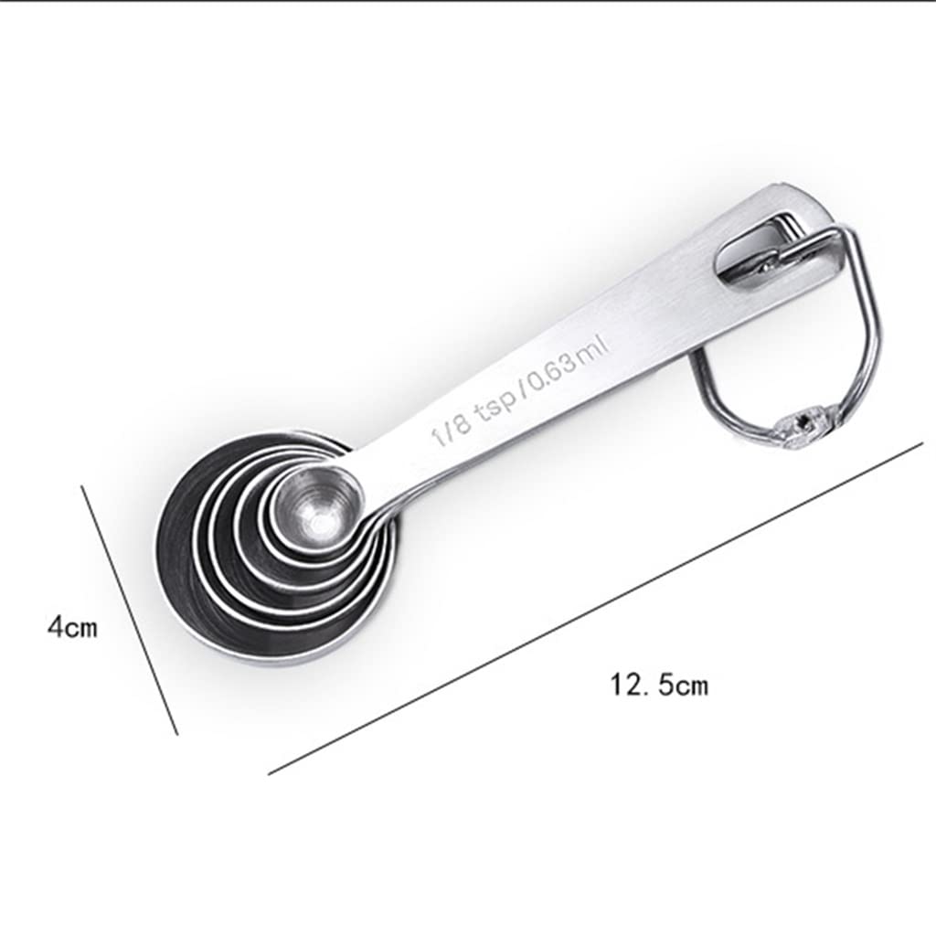 BATLAM pièces/lot cuillère à mesurer en Acier Inoxydable Cuisson Cuisson cuillère à mesurer Outil de Cuisine Pratique (Couleur : A, Taille : comme Le Montre l'image) (A comme Le Montre l'image)