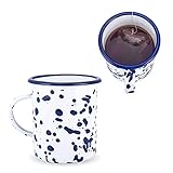 YumCute Home Emaille-Kaffeetassen, 473 ml, Set mit 2 Stück, ideal für Familientreffen, Freunde, Partys, Camping, Picknick, Angeln