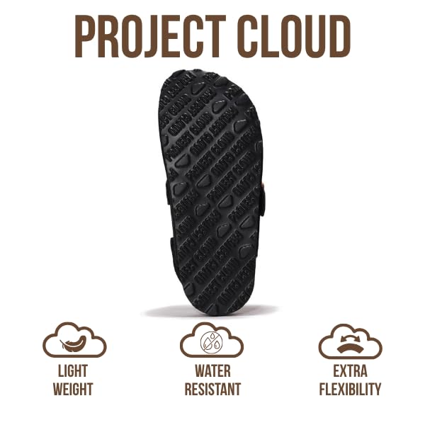 Image of Project Cloud Kids Clogs 100% Genuine Leather with Natural Cork Footbed & Memory Foam Insole Arch Support - Non-Slip Clogs for Kids - Slippers Sandals for Boys & Girls Footwear