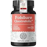 NATURE LOVE® Folsäure Quatrefolic® – 180 Tabletten – 400 μg pro Tablette – Kinderwunsch und Schwangerschaft* – hochdosiert, vegan, laborgeprüft, in Deutschland produziert