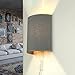 Produktbild Licht-Erlebnisse Wandleuchte Innen ALICE Modern halbrund Grau Stoff E27 gemütliche Wandlampe Flur Schlafzimmer Wohnzimmer