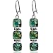 Light Blue Green Amber Sterling Silver Square Sky Earrings