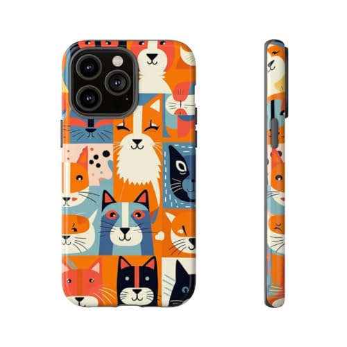 Coque chat iPhone 14 Pro Max brillante avec motif imprimé durable