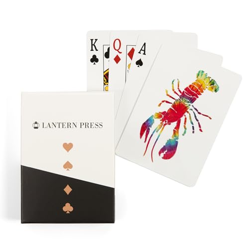 Lantern Press Lobster, Tie Dye, 52 naipes póker adultos