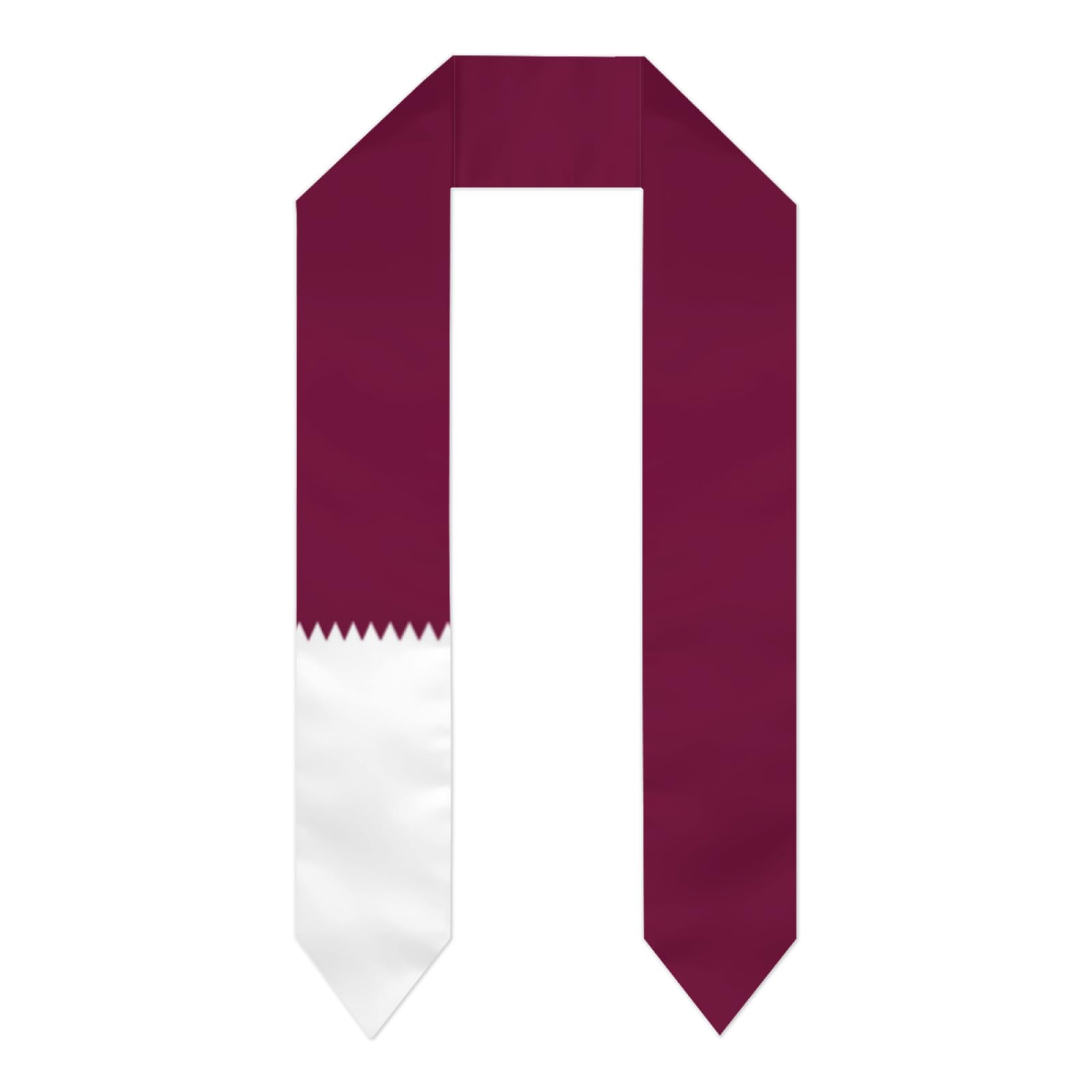 Vintage Qatari Qatar Flag Graduation Stole Sash Shawl for Men Women Thickened Scarf for International Students Teachers Study Aboard Graduate Gift 72 inches Unisex