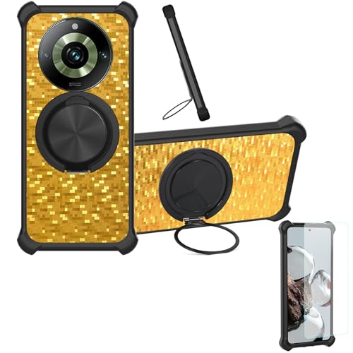 �Ή� Realme 11 Pro Plus �P�[�X Phone Case [1�� 9H+�d�x���� �K���X�t�B����][360°��]���X�^���h�A�}�O�l�b�g��]CX-23-HEI