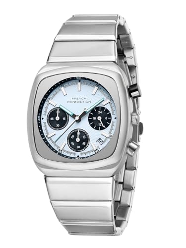 Image of French Connection Courvex Blue Dial Stainless Steel Chronograph Watch for Men - FCB21USM