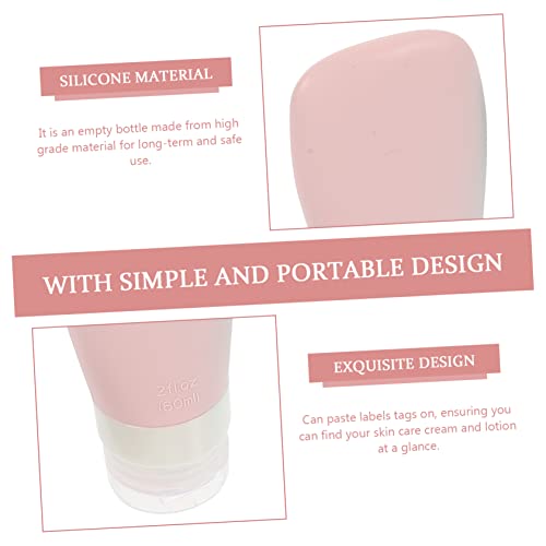 Ipetboom 1Set Silicone Travel Bottles Leakproof Lotion Dispenser Bottles for Toiletries Tsa Approved Travel Accessories for Shampoo Creams and Sunscreen Portable 60ml