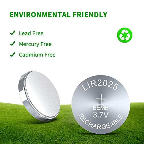 4Pcs Eemb Lir2025 Rechargeable Battery 3.7V Lithium-Ion Coin Button Cell Batteries 40Mah #TOP6