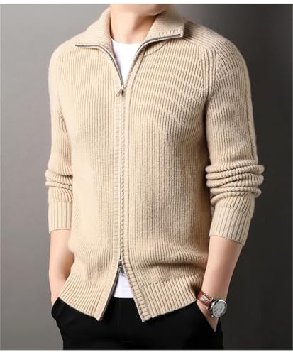 Men's Wool Zipper Cardigan Thickened Sweater Turtleneck Long Sleeve Casual Winter Wool Blend Knitted for Casual Daily Wear3