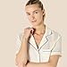 Amazon Essentials Women's Satin Short Sleeve Button-Down Top and Short Sleepwear Pajama Set, Ivory, XX-Large