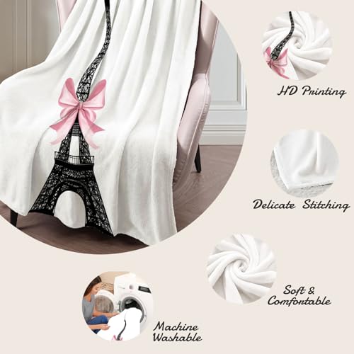 Couverture Tour Eiffel rose : le cadeau idéal pour décorer une chambre - 6