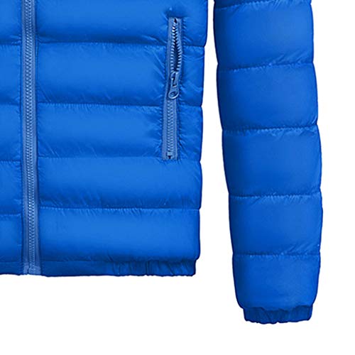 Ymosrh Jean Jacket For Men, Mens Bomber Jackets Men Bubble Jacket With Hoodie Men's Autumn Winter Zipper Warm Down Jacket Packable Light Coat Hood Rain Lightweight Jacket Lined Leather (M, Blue) #TOP5