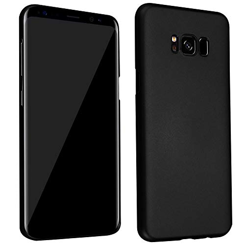 Cadorabo Case Compatible with Samsung Galaxy S8 Plus in Metal Black - Shockproof and Scratch Resistent Plastic Hard Cover - Ultra Slim Protective Shell Bumper Back Skin