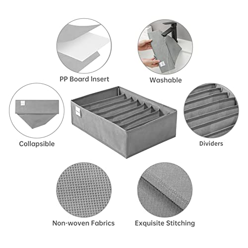 Coorganisers 4 Packs T-shirt Drawer Organizers for Clothing,8 Grids Compartment Wardrobe Storage Box, Washable Clothes Organizer for Folded Clothes, Legging, Silk Scarve by Coorganisers - Image 5
