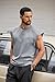 COOFANDY Mens Sleeveless Shirts Casual Stylish Relax Tank Tops Muscle Workout Tee Shirt for Streetwear Light Grey XX-Large