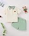 Renotemy Toddler Boy Clothes 3T 4T Littler Summer Outfits for Boys Apricot Polo Shirt Green Shorts Set Soft 2 Piece Outfits Boys Fashion Clothes