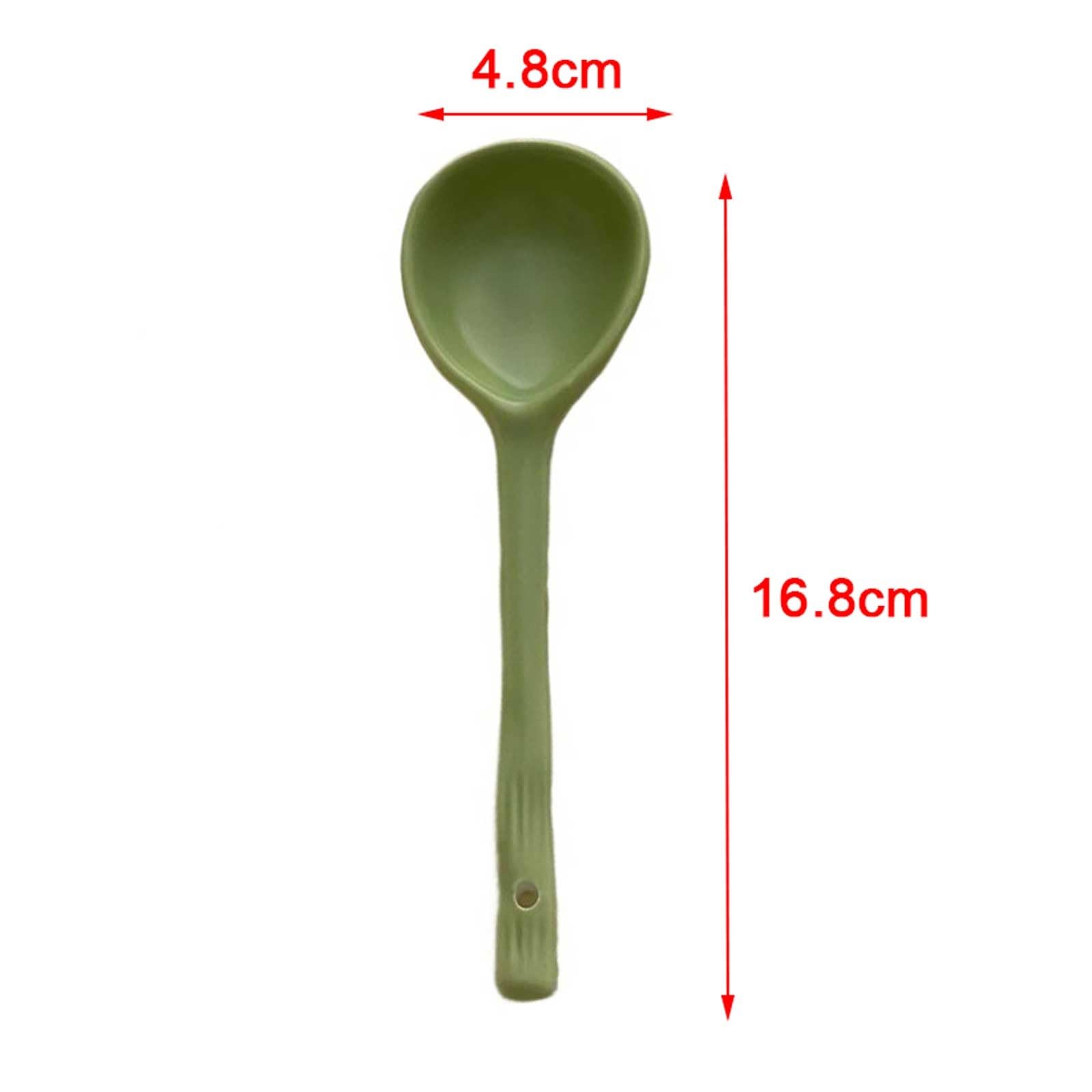 Set di 4 cucchiai da zuppa in Ceramica Diversi Colori, tavola, Cena, asiatici con Manico Sottile, Cucchiaio for Gelato