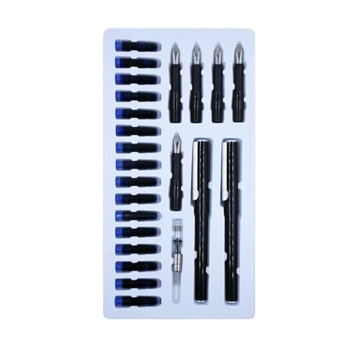Image of ARTISTERY Calligraphy Pen Set with 5 Nibs,16 Blue Ink Cartridges and 2 Pens