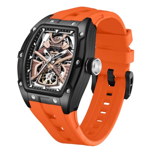 Image of ALIX Men's Automatic Skeleton Self-Winding Water Resistant Chronograph Analog Watch