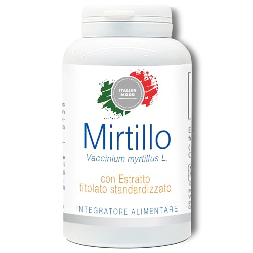 Italian Mood – Mirtillo 120 Capsule da 510 mg, Integratore per la Normale Capacità Visiva e la Funzionalità del Microcircolo.