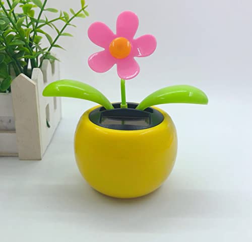 Figure oscillanti a energia solare, a forma di fiore, per danza, per davanzale, ufficio, scrivania, giallo
