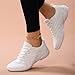 YSMIIH Women Cheerleading Dance Fashion Trainers Sneakers Lace Up Gym Athletic Sport Training Ventilate Line Fabric Fashion Sport Shoes(White,10