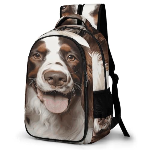 Mochila de uso diario Springer Spaniel que refleja tu amor por las mascotas en cada viaje