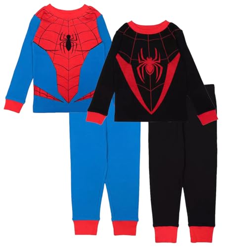 Marvel Toddler Boys' Spiderman Pajama Set, 4 Piece Set