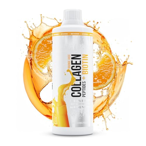 MST Collagen Peptides + Biotin 1L | 40 Portionen | Collagen Peptides | Biotin | Orangensaft schmecken |Zink |