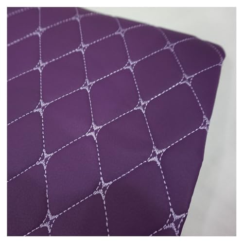 Tissu simili cuir artificiel violet 1.4x4m, matière souple haute densité pour ameublement