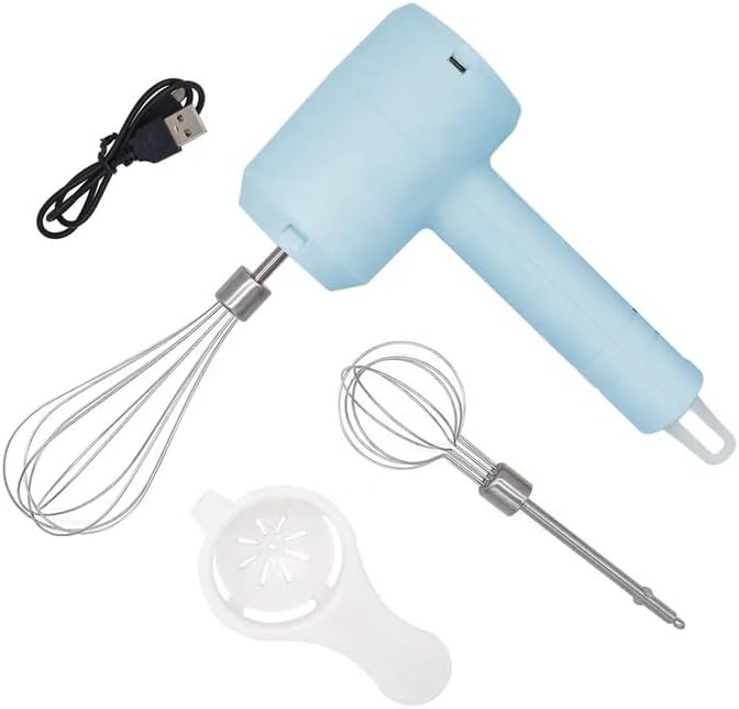 USB Rechargeable Mini Portable Electric Egg Beater Whisk Stainless Steel Small Smart Kitchen Gadgets Egg Whisk Egg Beater Milkshakes Cream Jam Electric Food Mixer for Household Hotel or Outdoor Use