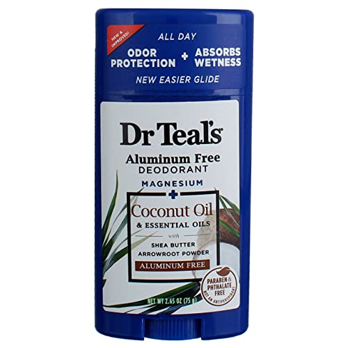 Dr Teals Aluminum Free Deodorant - Coconut Oil - Paraben & Phthalate Free - 2.65 oz Pack of 2