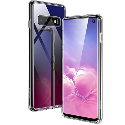 ESR Mimic Series Glass Case Compatible with Samsung Galaxy S10, 9H Tempered Glass Hybrid Cover [Mimics The Glass Back of The S10] Scratch-Resistant + Soft TPU Bumper for Galaxy S10, Skyfire Gem
