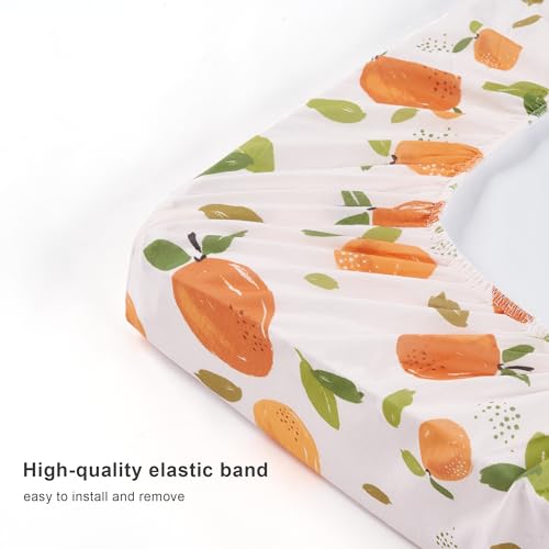 Image of Baby Changing Pad Cover, Changing Table Cover for Girls Boys, Ultra Soft Breathable, 2 Pack Orange Flavour & Orange