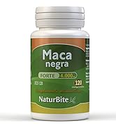 NaturBite Maca Zwart Forte 4000 mg 120 Comp. Peruaanse maca-wortelextract dat energie levert,...