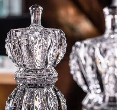 Image of Stylish Home Decor Crystal Clear Glass Sugar Candy Mukhwas Jar Bowl Pickle Storage Container Pot with Lid Glass Candy Jar (CRYSTAL CANDY JAR 4MM)